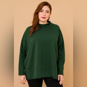 Labo Art round neck green size 0 XS roll neck long sleeve t shirt Lagenlook